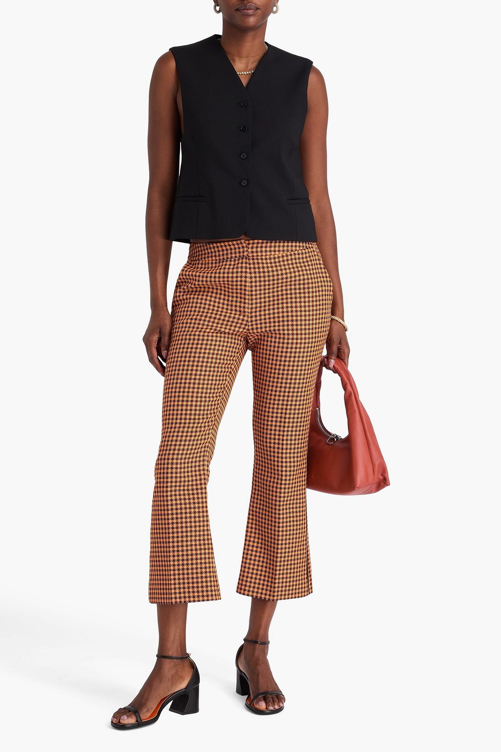 MARNI Checked jacquard kick-flare pants