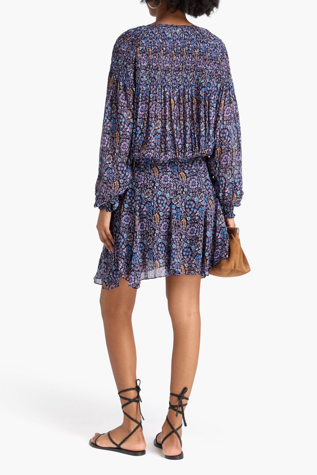MARANT ÉTOILE Minikleid „Noanne“ aus Georgette mit floralem Print