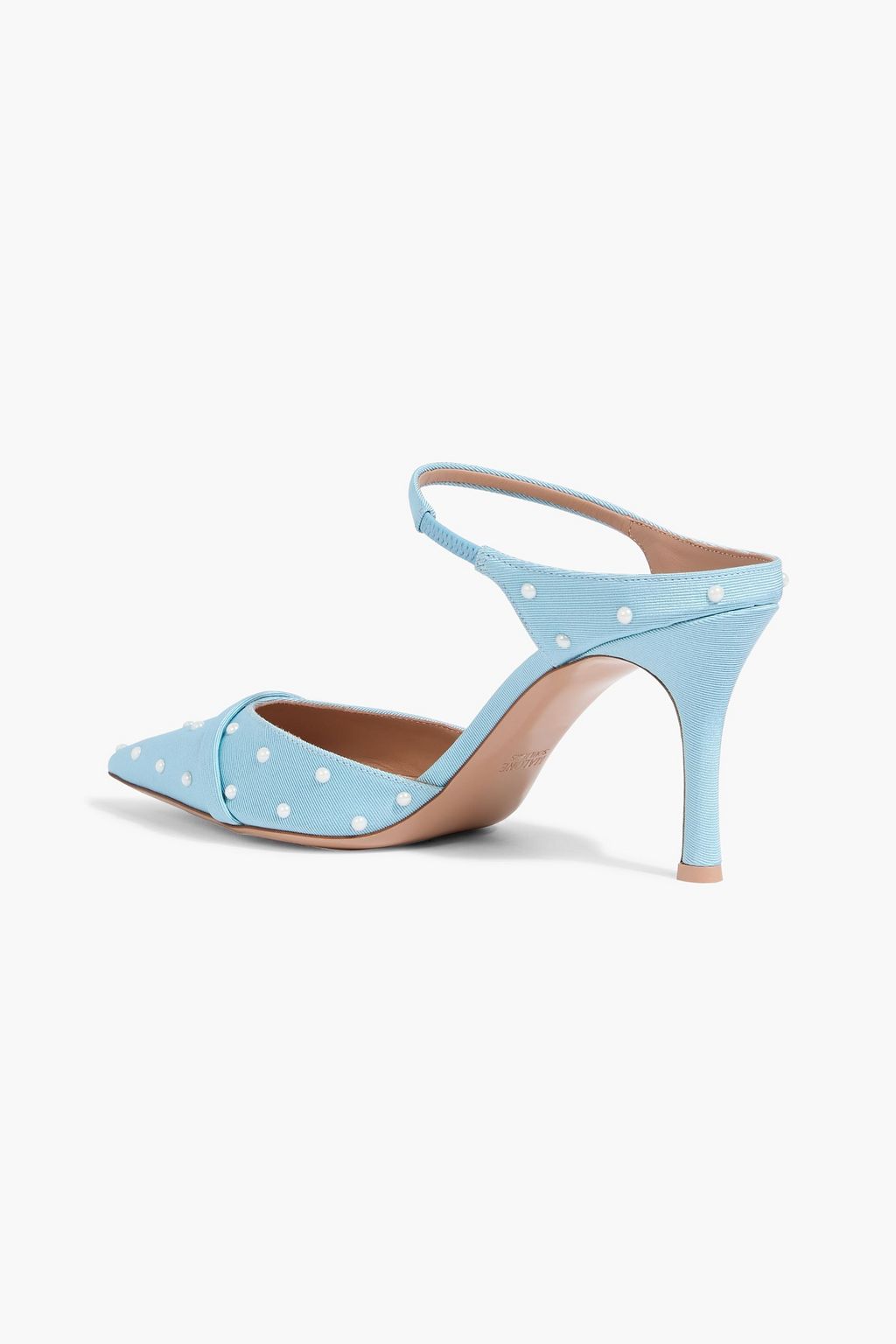 MALONE SOULIERS Uma 80 faux pearl-embellished faille mules