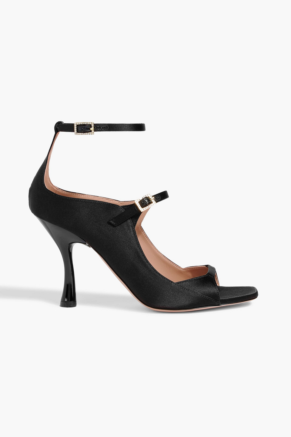 Riley 90 crystal-embellished satin sandals