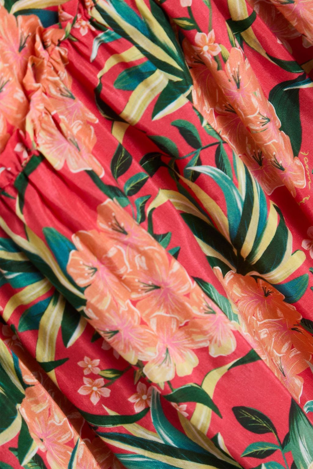 FARM RIO Midikleid aus Voile aus einer Baumwollmischung mit floralem Print und Rüschen