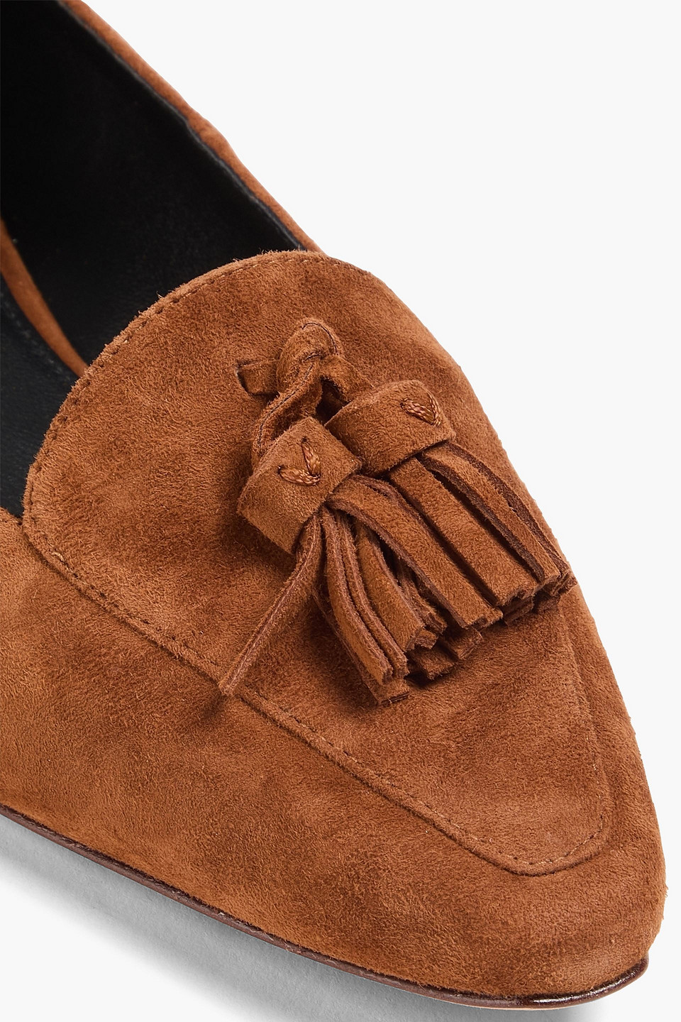 VERONICA BEARD CLEO TASSELED SUEDE POINT-TOE FLATS