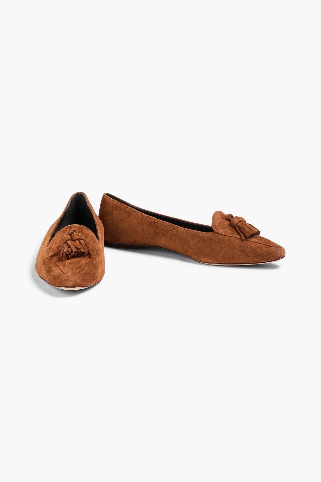 VERONICA BEARD Cleo tasseled suede point-toe flats