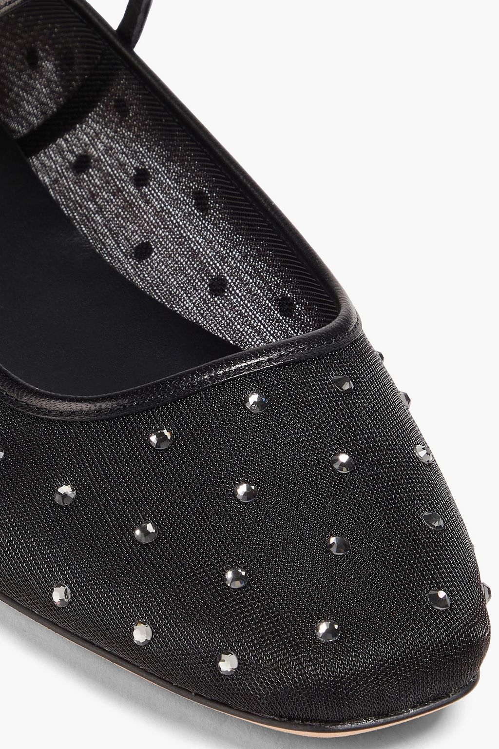 VERONICA BEARD Ellie crystal-embellished mesh Mary Jane flats