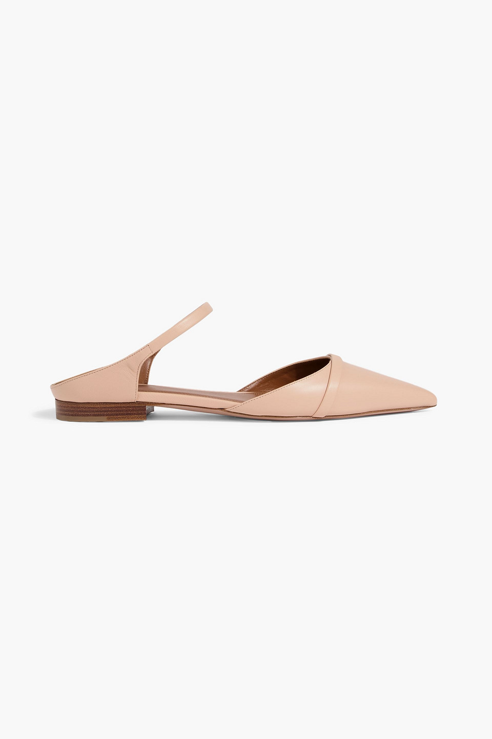 Malone Souliers Uma Leather Point-toe Flats In Pink