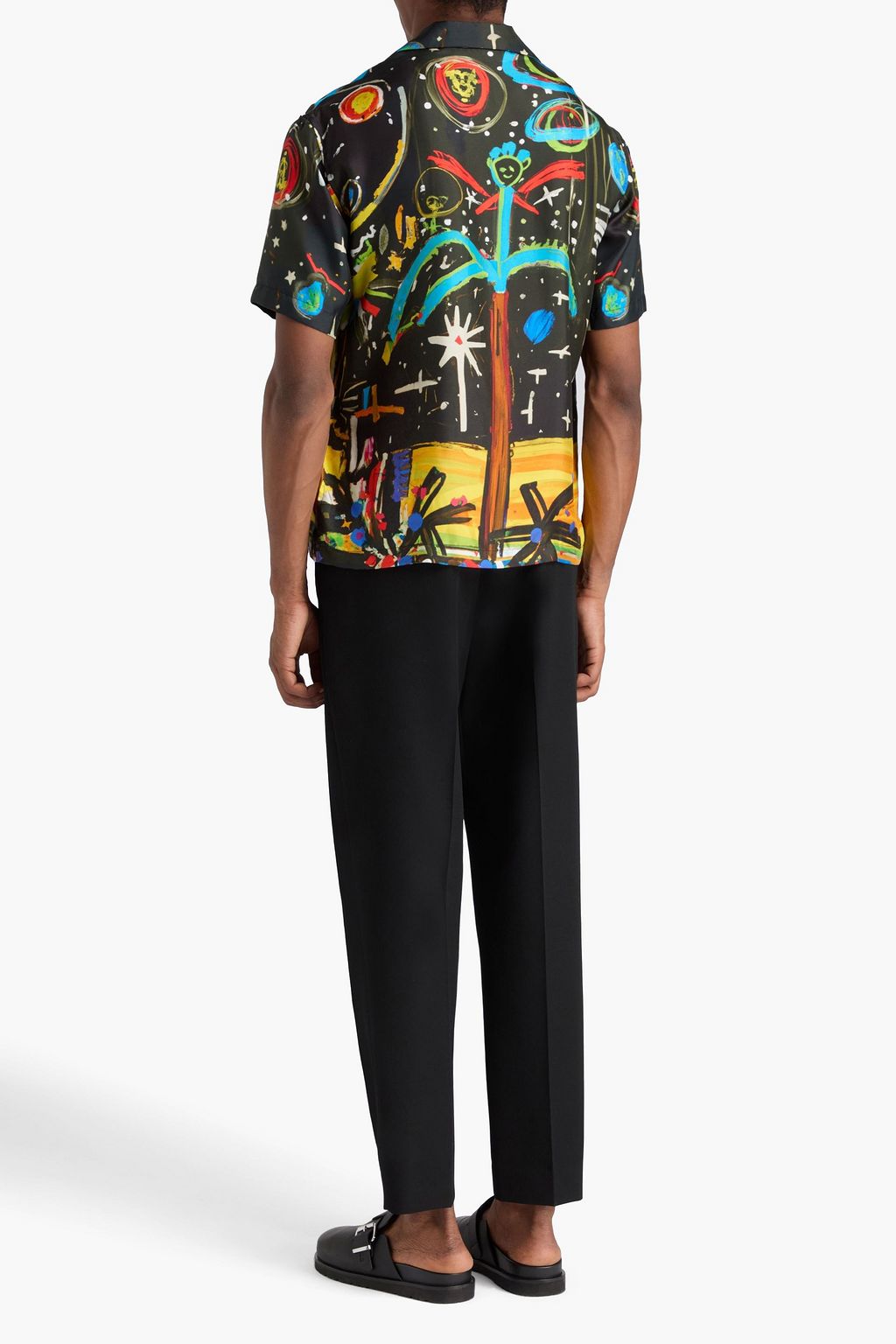 PALM ANGELS Printed silk-twill shirt