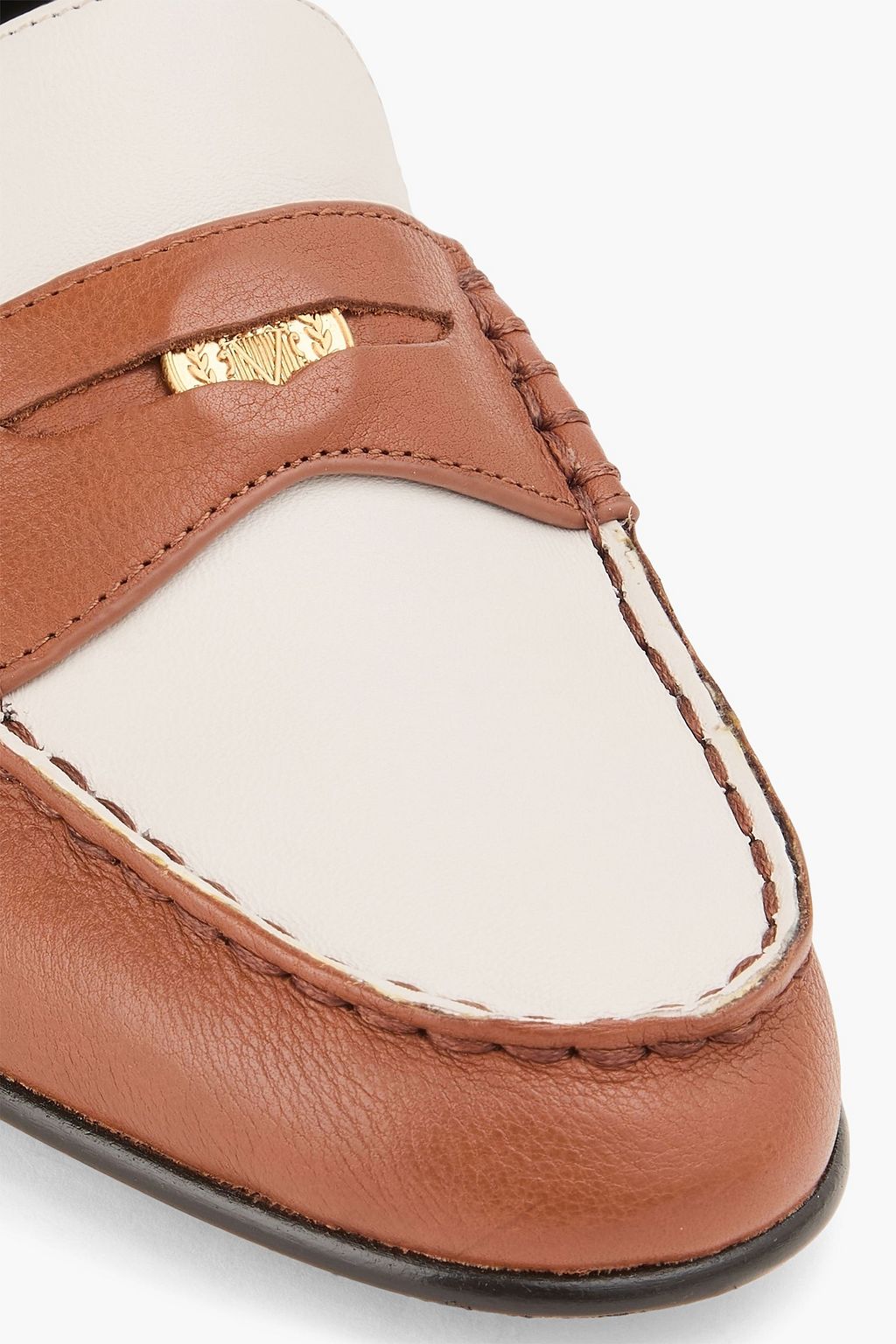 VERONICA BEARD Lily two-tone leather penny loafers