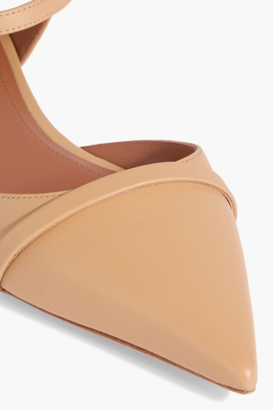 Malone Souliers Ulla Leather Point-toe Flats In Sand