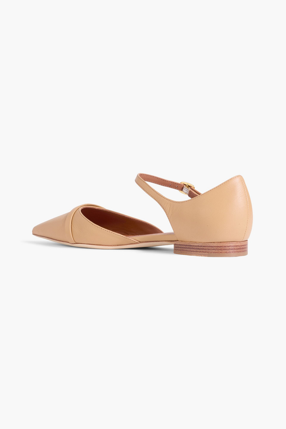 Malone Souliers Ulla Leather Point-toe Flats In Sand