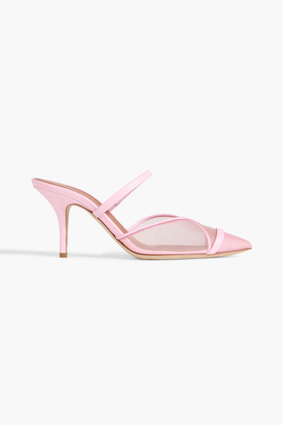 Malone Souliers Clio 70 Mesh And Leather Mules In Pink