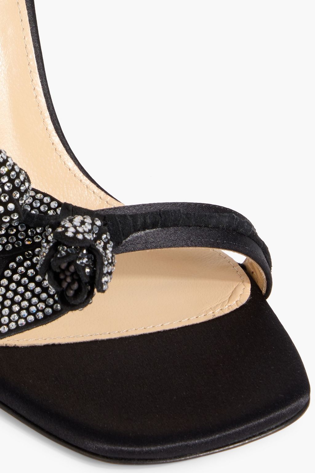 MACH & MACH Wonder Tulip floral-appliquéd satin sandals