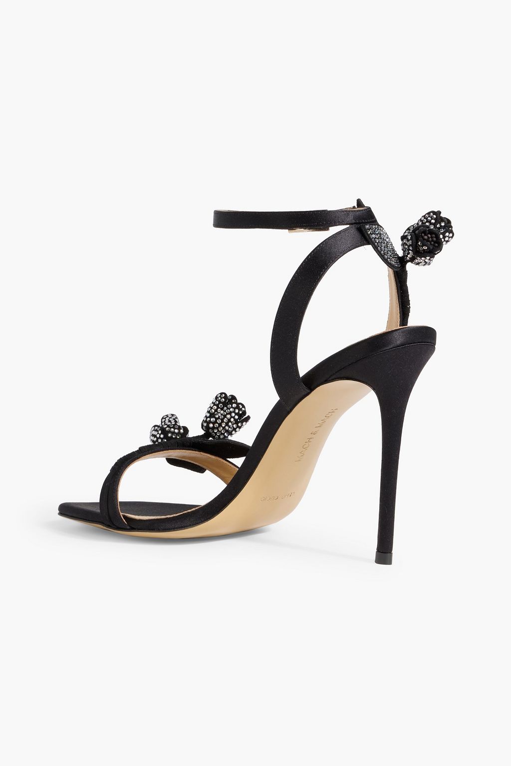 MACH & MACH Wonder Tulip floral-appliquéd satin sandals