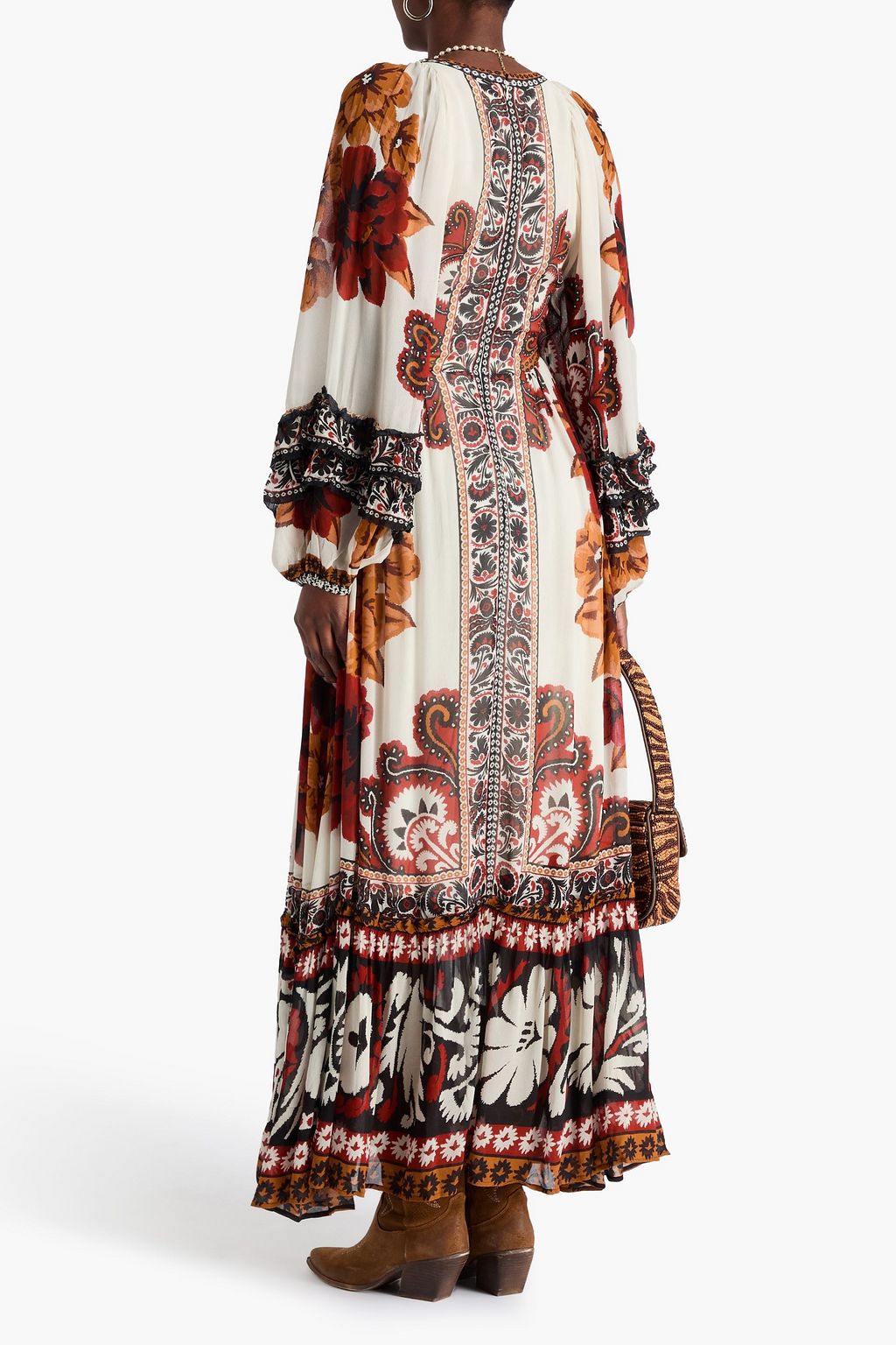 FARM RIO Maxikleid aus Georgette mit Print und Rüschen