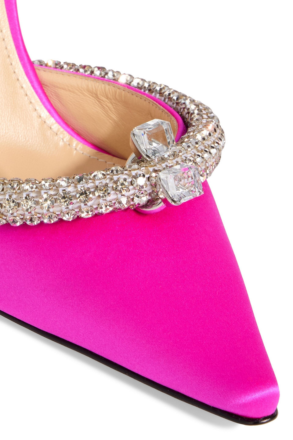MACH&MACH GEORGIA CRYSTAL-EMBELLISHED SATIN PUMPS