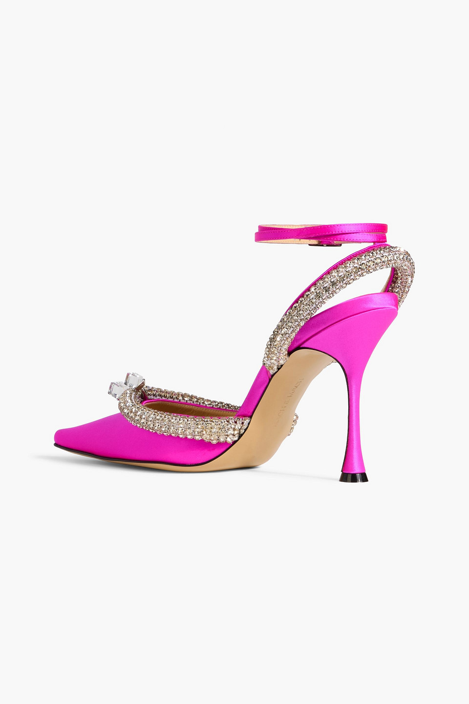 MACH&MACH GEORGIA CRYSTAL-EMBELLISHED SATIN PUMPS