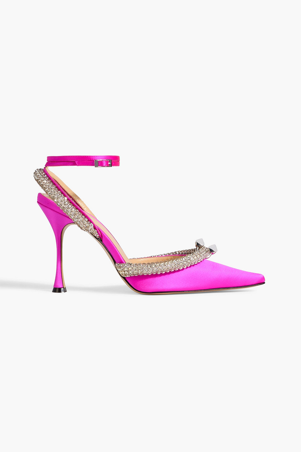 Mach&mach Georgia Crystal-embellished Satin Pumps In Pink