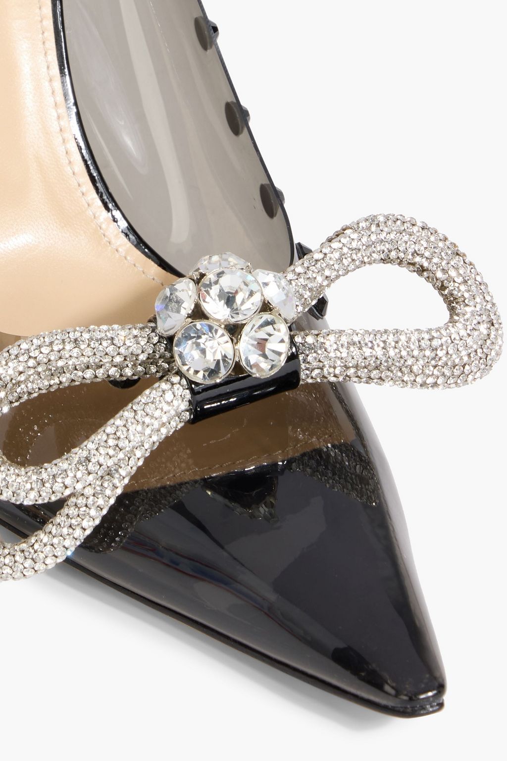 MACH & MACH Double Bow crystal-embellished PVC pumps