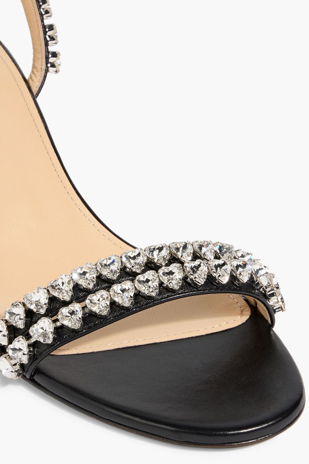 MACH & MACH Audrey crystal-embellished leather sandals