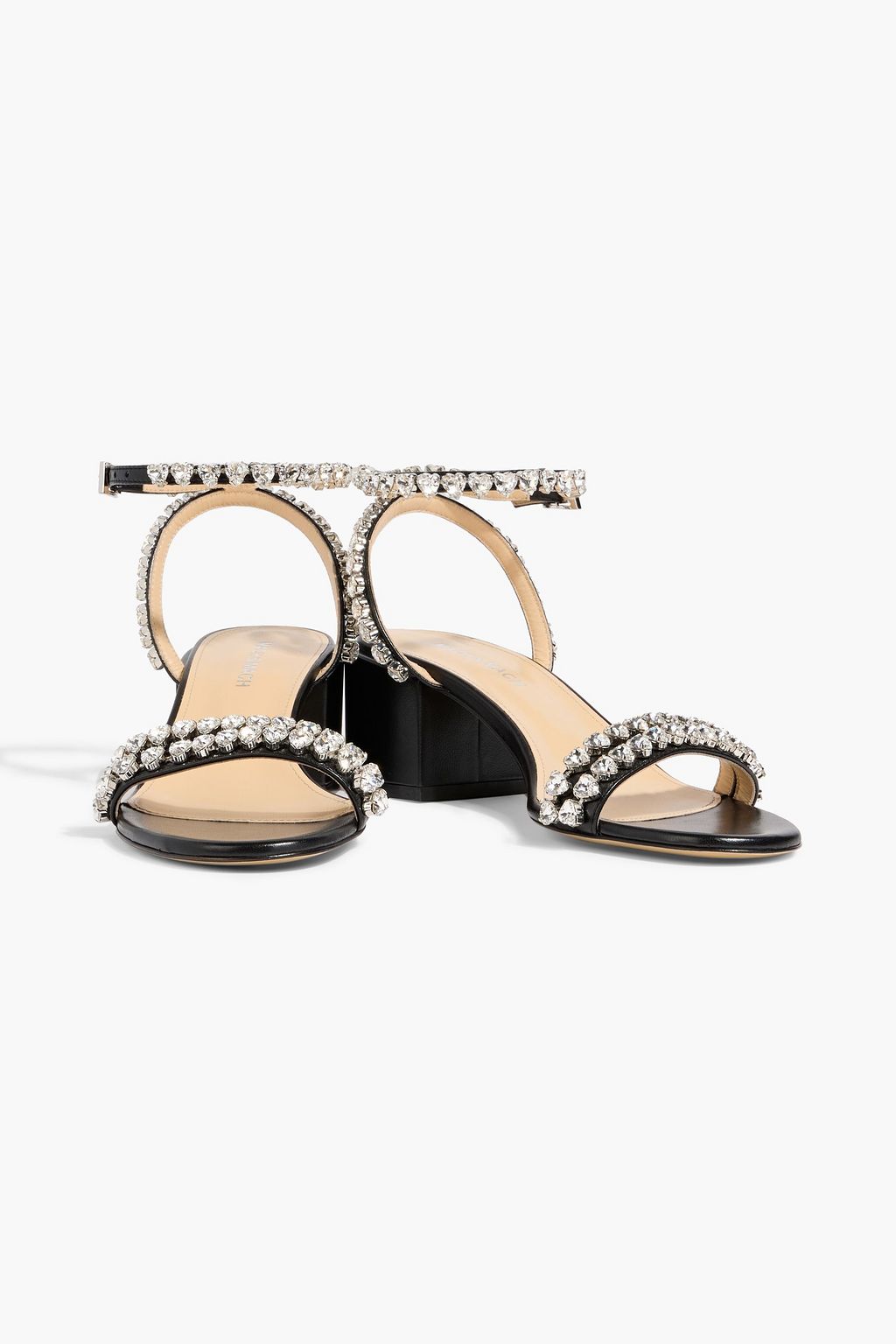 MACH & MACH Audrey crystal-embellished leather sandals