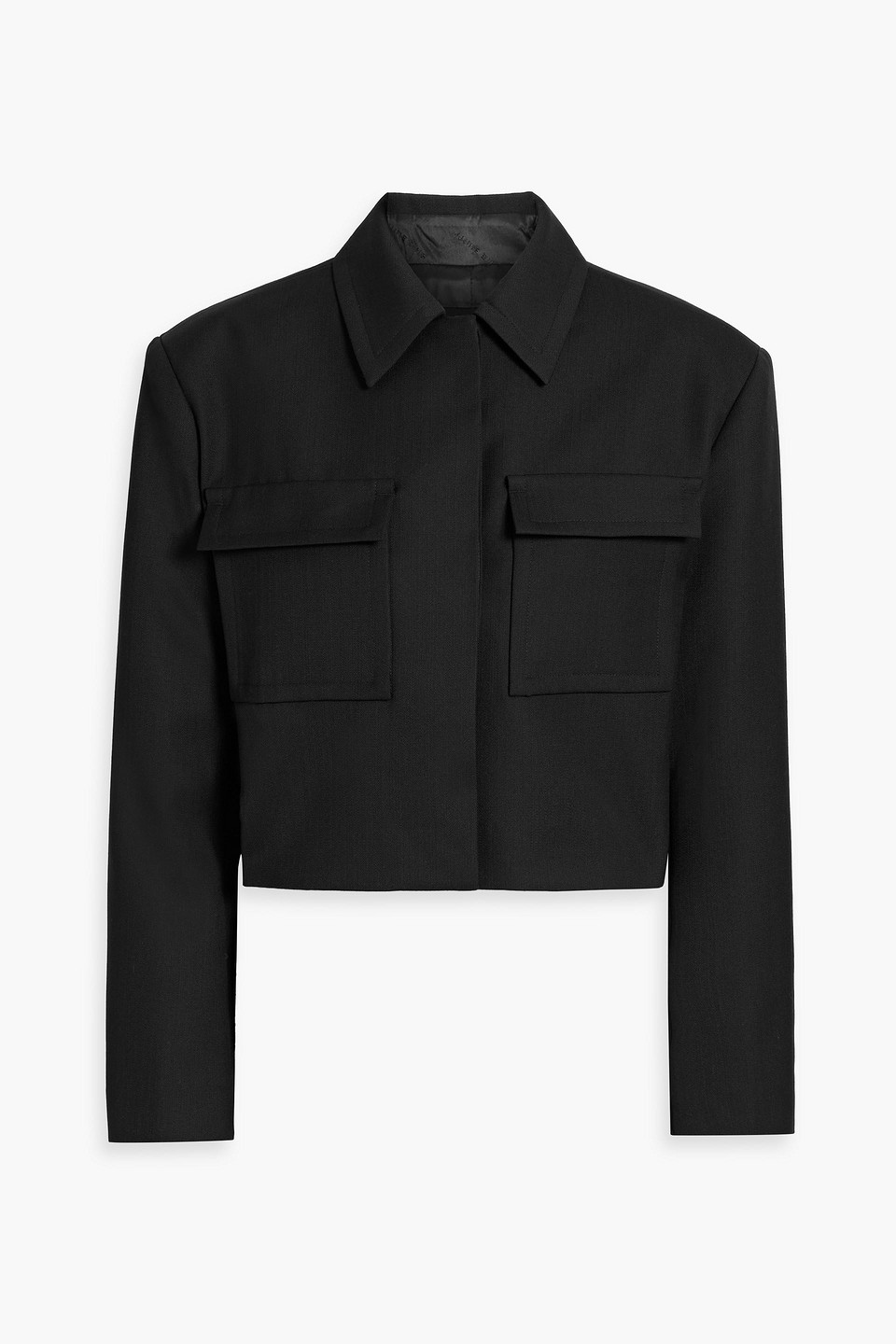 Anine Bing Dayton Cropped Grain De Poudre Jacket In Black