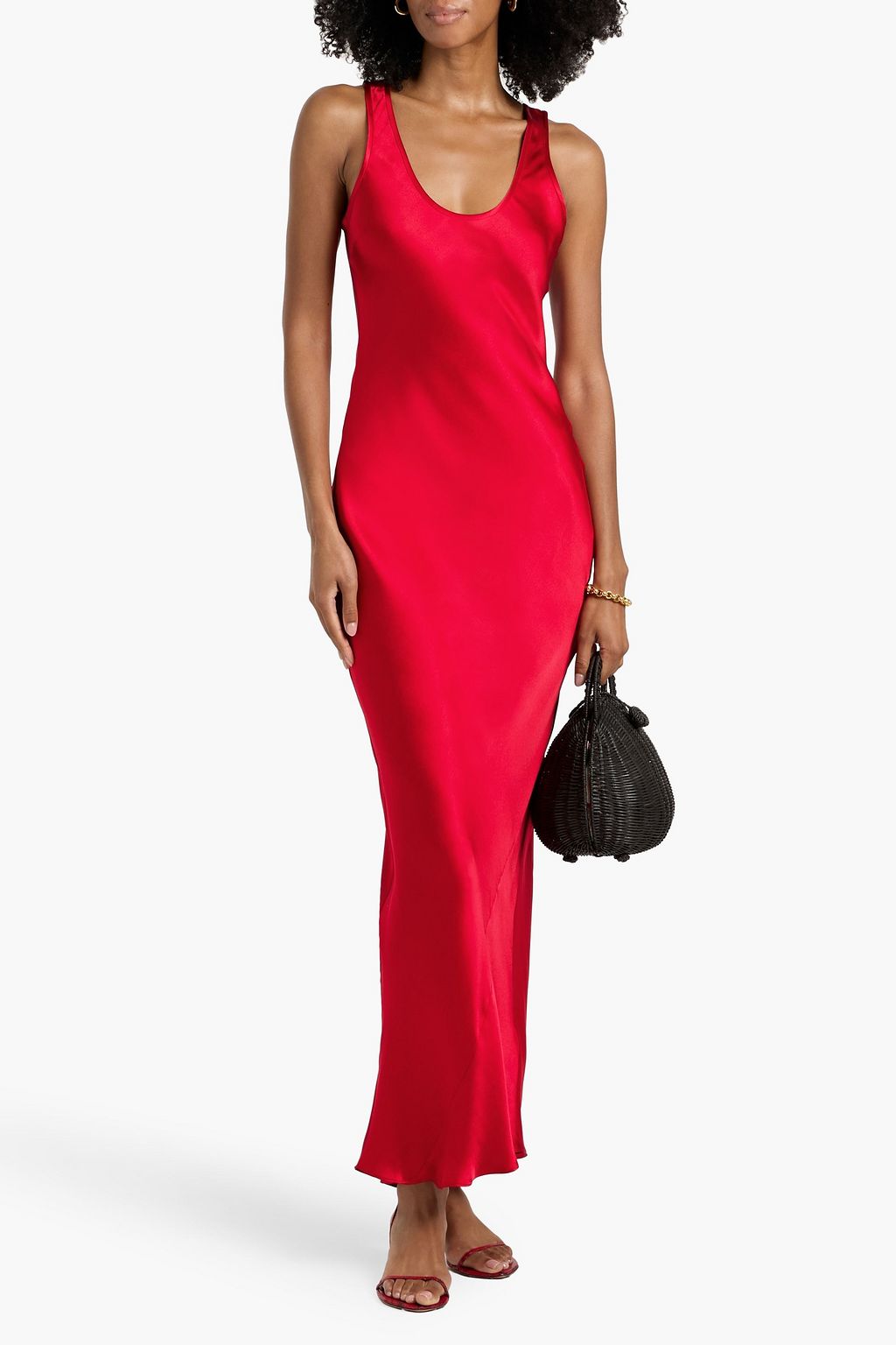 ANINE BING Alison silk-satin maxi dress