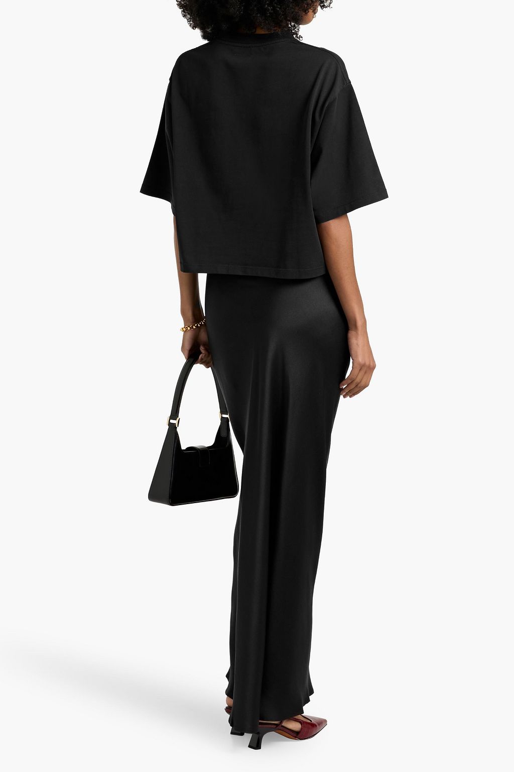 ANINE BING Bar silk maxi skirt
