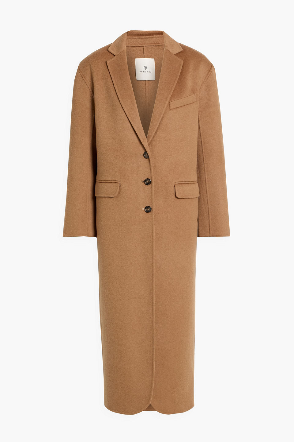 Anine Bing Quinn Wool And Cashmere-blend Felt Coat In Brown