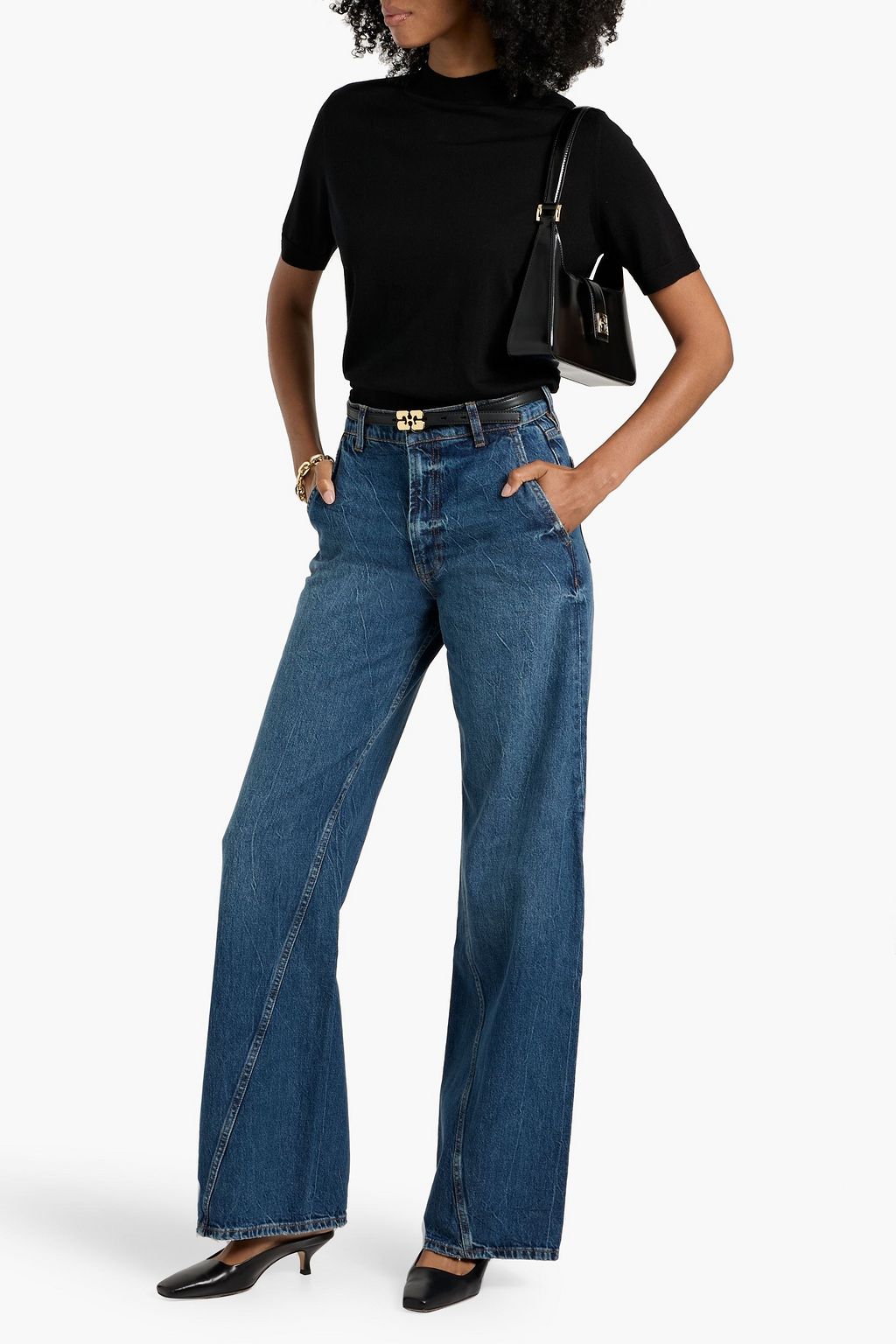 ANINE BING Monique merino wool and cashmere-blend turtleneck sweater