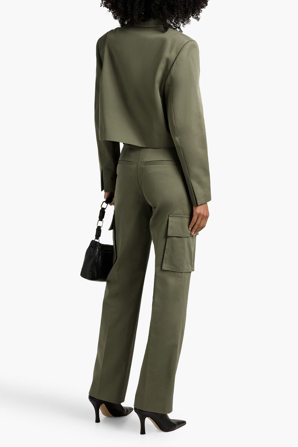 ANINE BING Dayton cropped cotton-twill jacket
