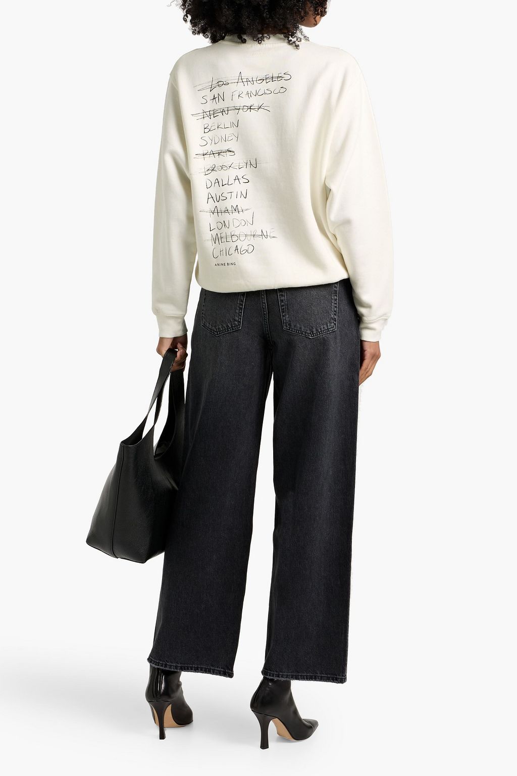 ANINE BING Ramona printed cotton-fleece sweatshirt