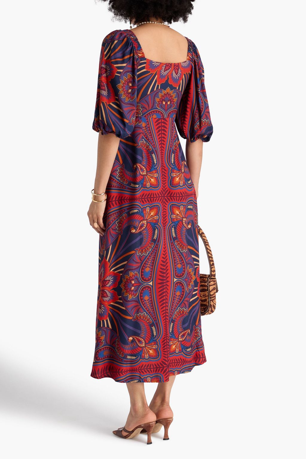 FARM RIO Paisley-print crepe midi dress