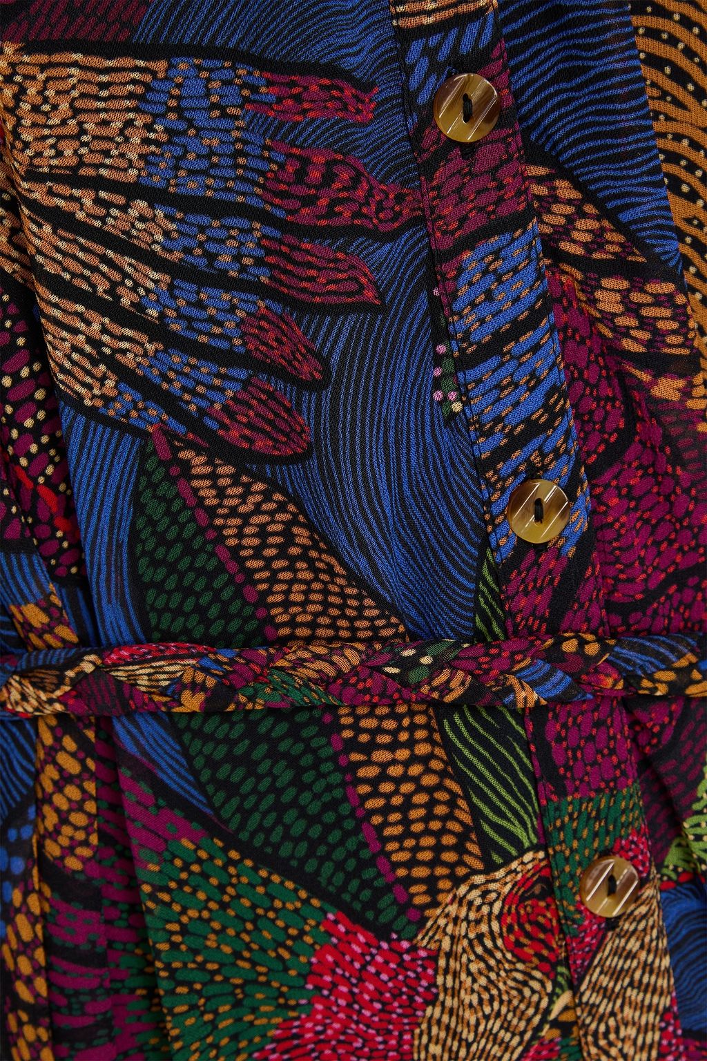 FARM RIO Maxikleid aus Georgette mit Print und Rüschen