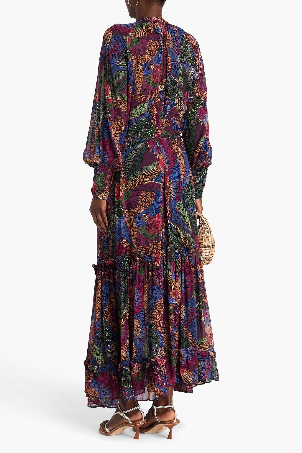 FARM RIO Maxikleid aus Georgette mit Print und Rüschen