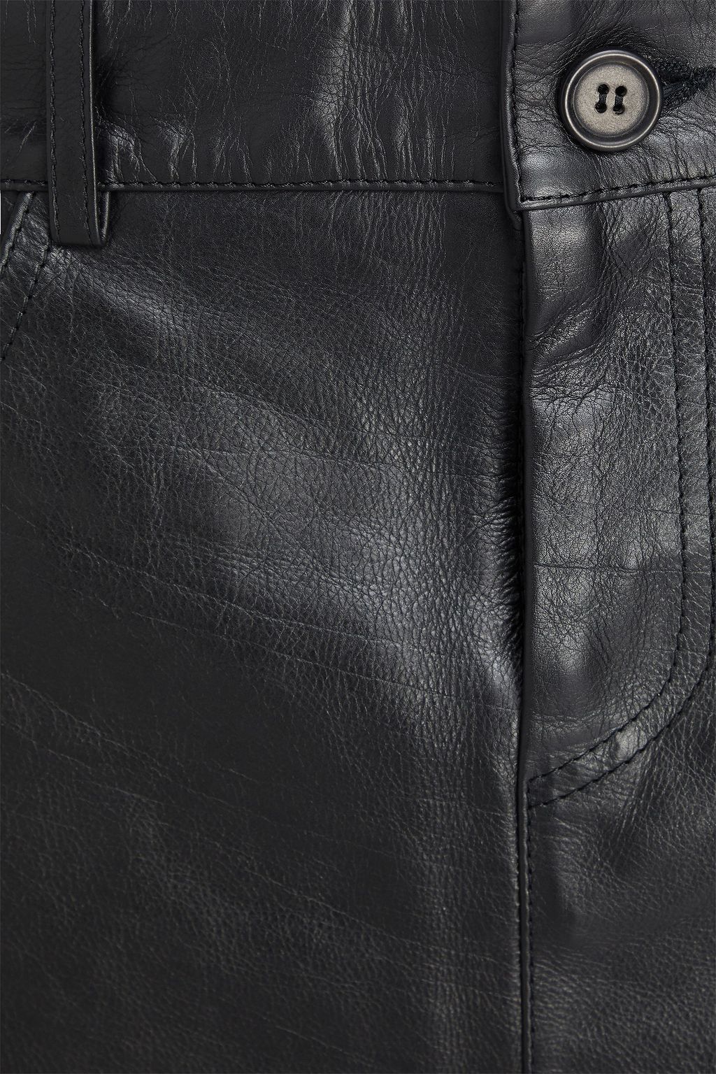 PETAR PETROV تنورة قصيرة "روكو" من الجلد برباط