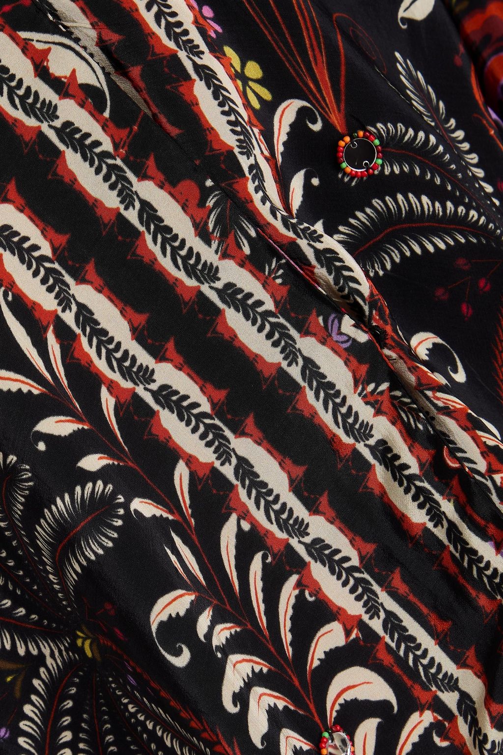 FARM RIO Bluse aus Satin mit Print und Zierperlen