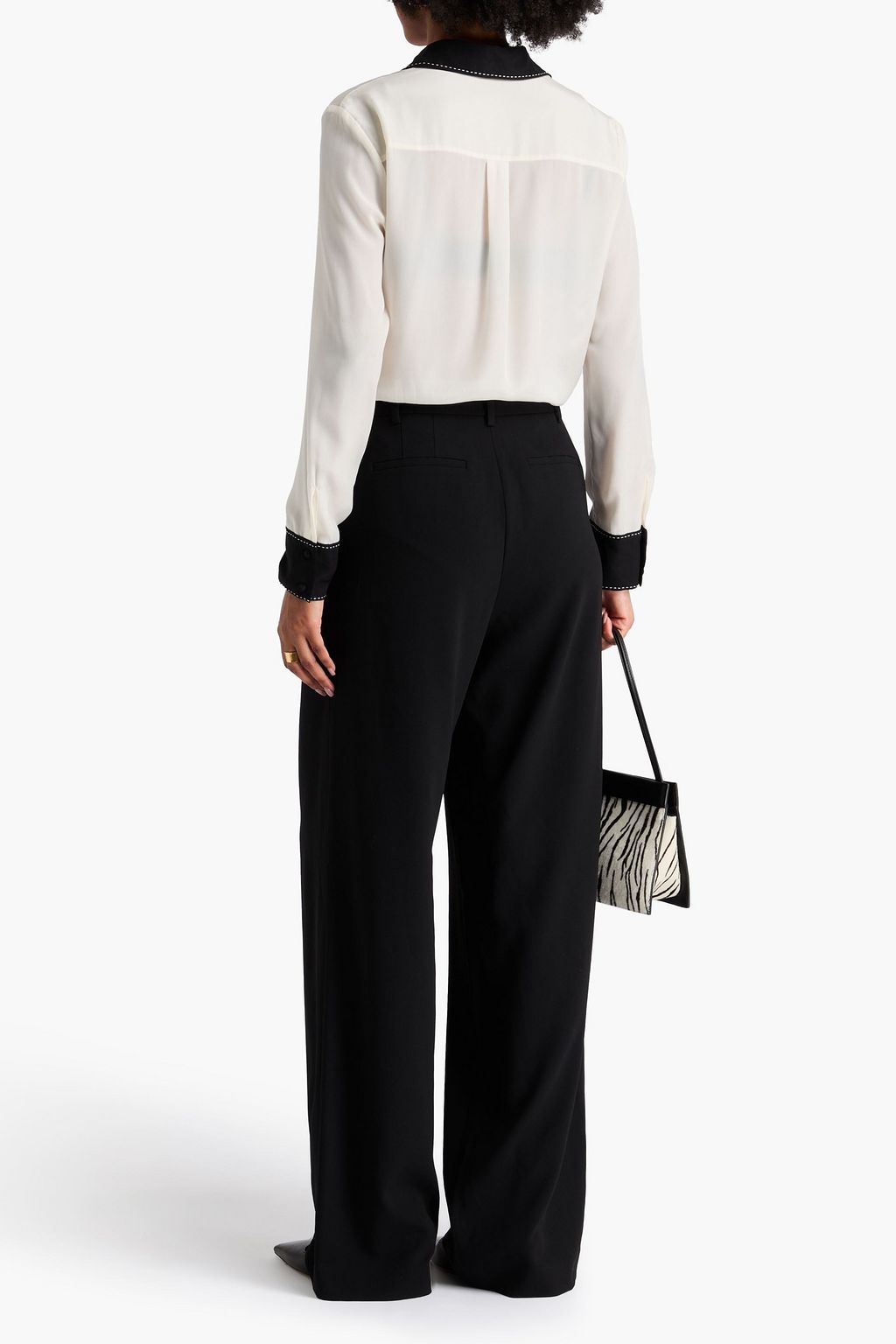 ALICE + OLIVIA 크레이프 와이드 레그 팬츠