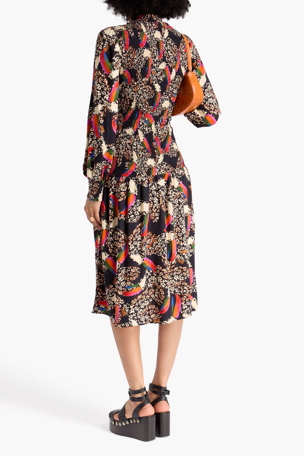 FARM RIO Printed crepe midi dress