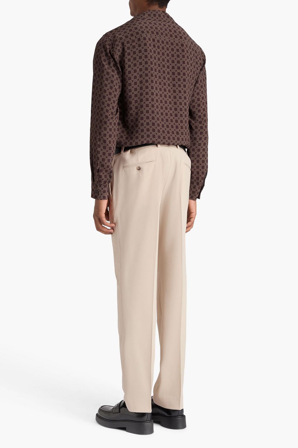 SANDRO Tapered wool-blend twill pants