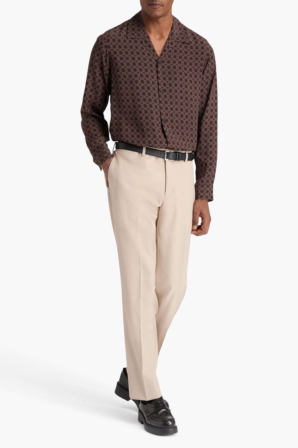 SANDRO Tapered wool-blend twill pants