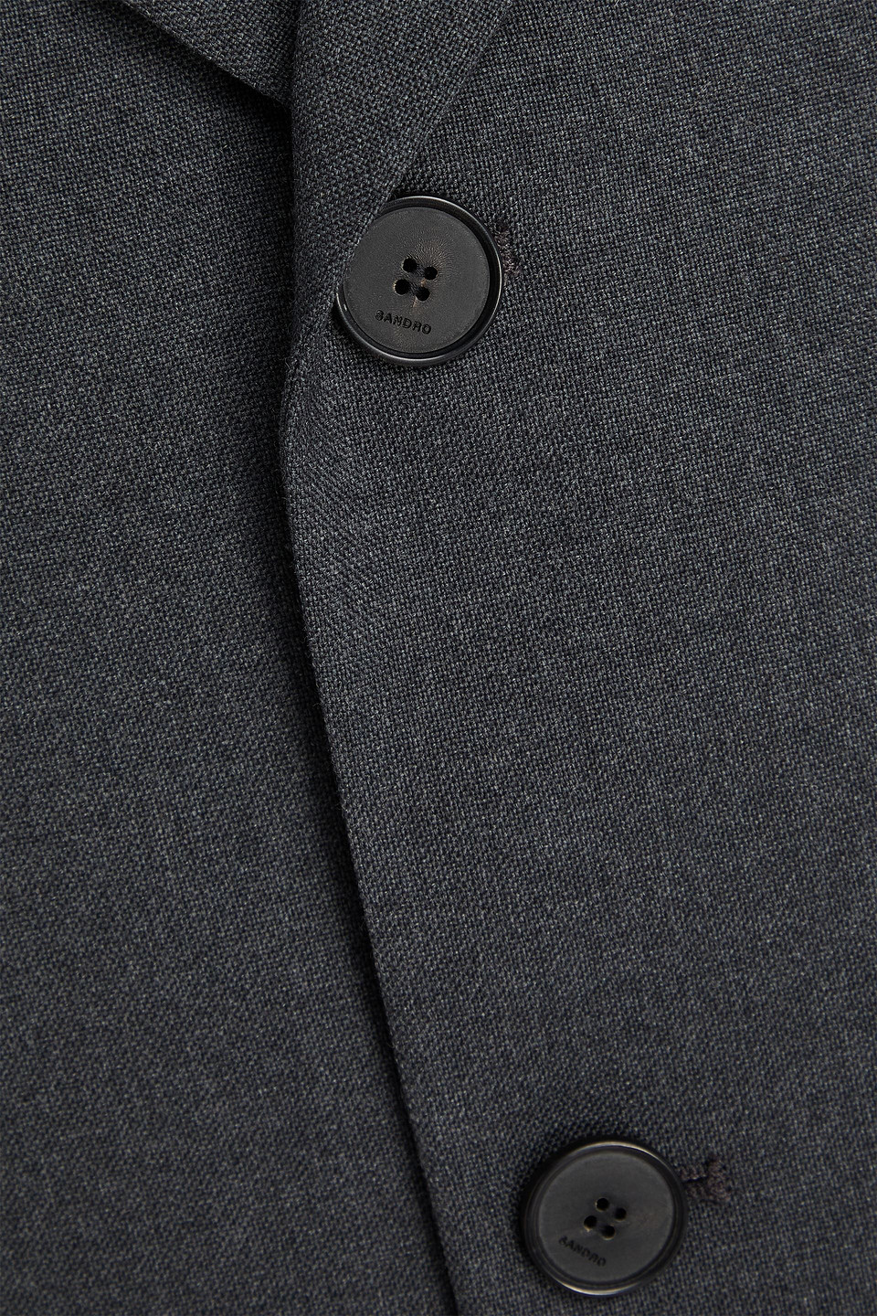 SANDRO GRAIN DE POUDRE WOOL BLAZER