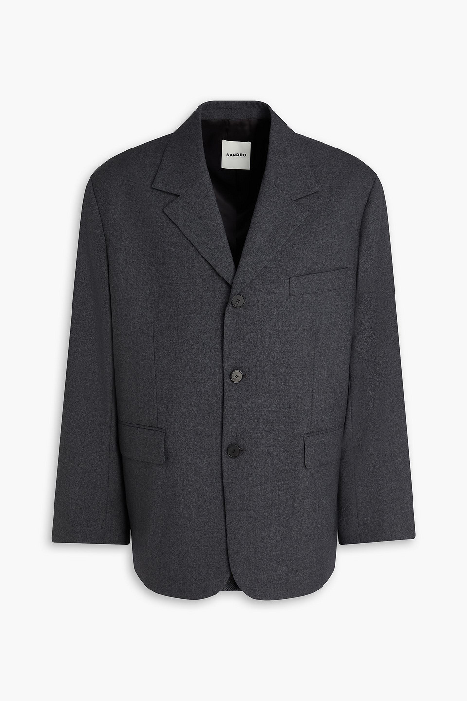SANDRO GRAIN DE POUDRE WOOL BLAZER