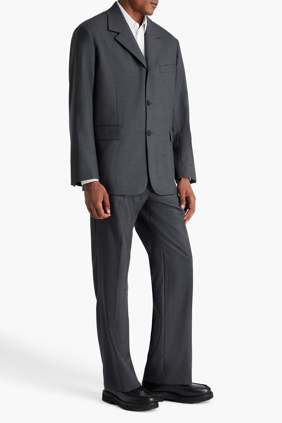 SANDRO GRAIN DE POUDRE WOOL BLAZER