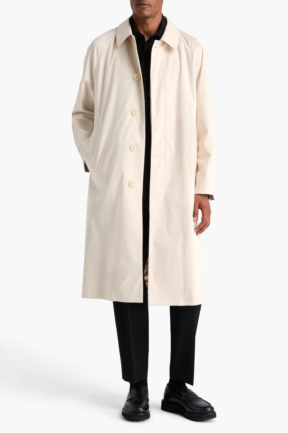 SANDRO COTTON-BLEND SATEEN COAT