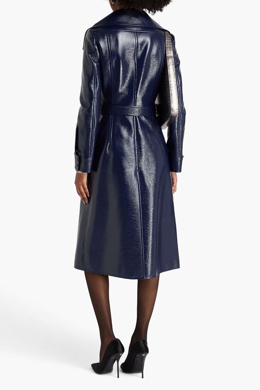 COURRÈGES Mantel aus Vinyl aus einer Baumwollmischung mit Gürtel