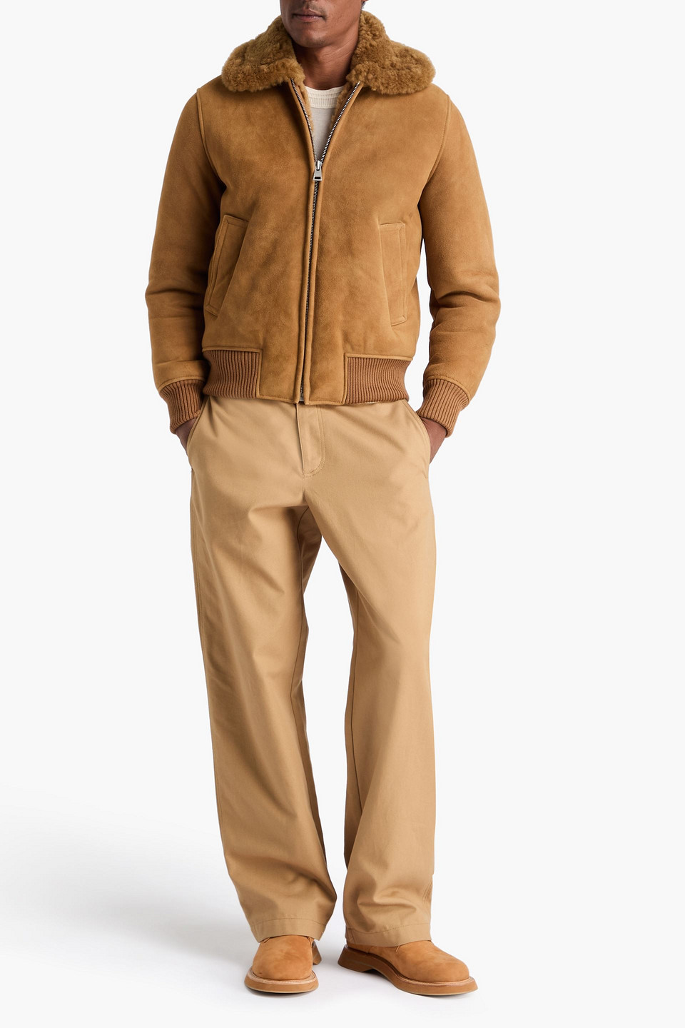  Sandro - Shearling Jacket - Brown - Xs 