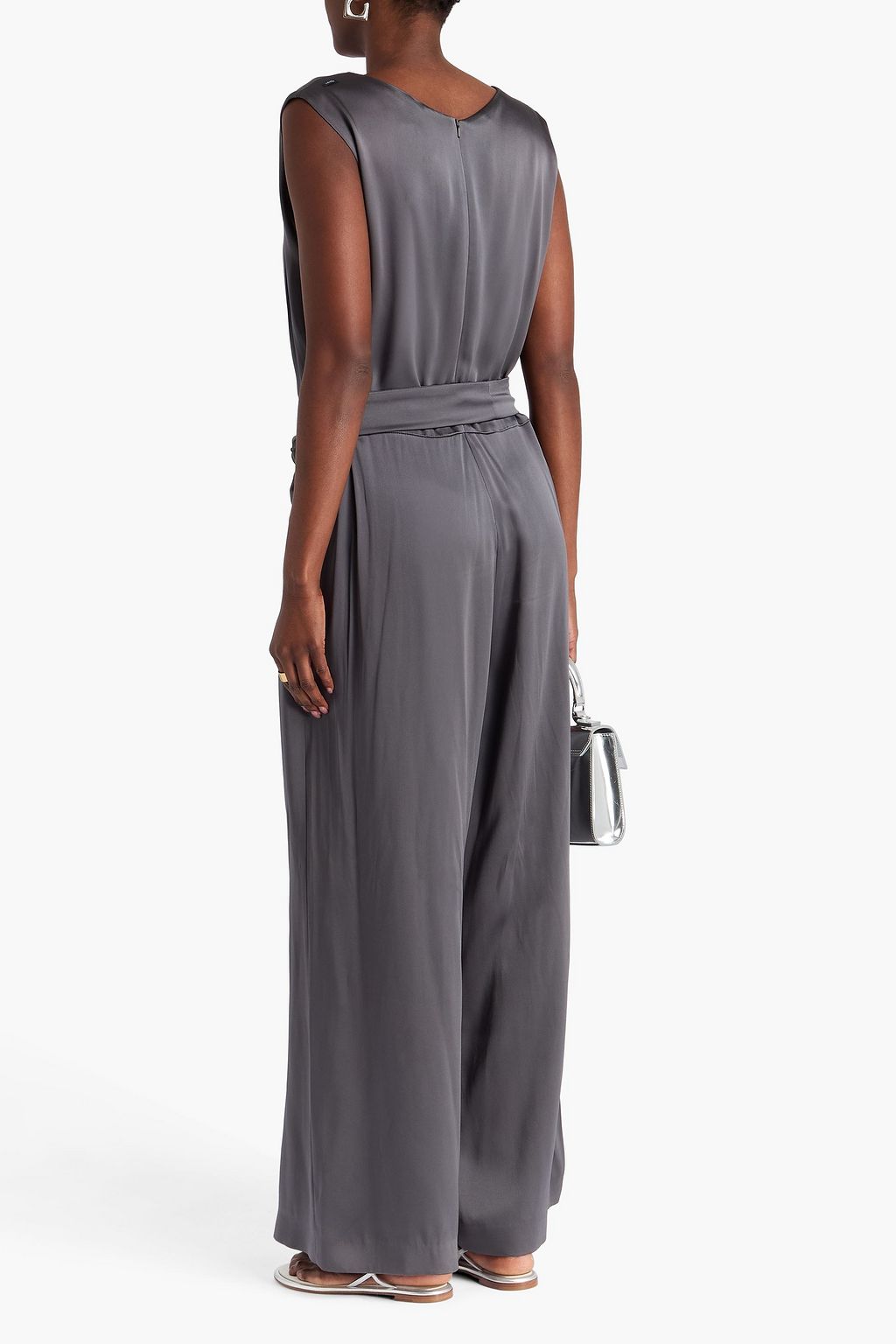 'S MAX MARA Belted satin jumpsuit