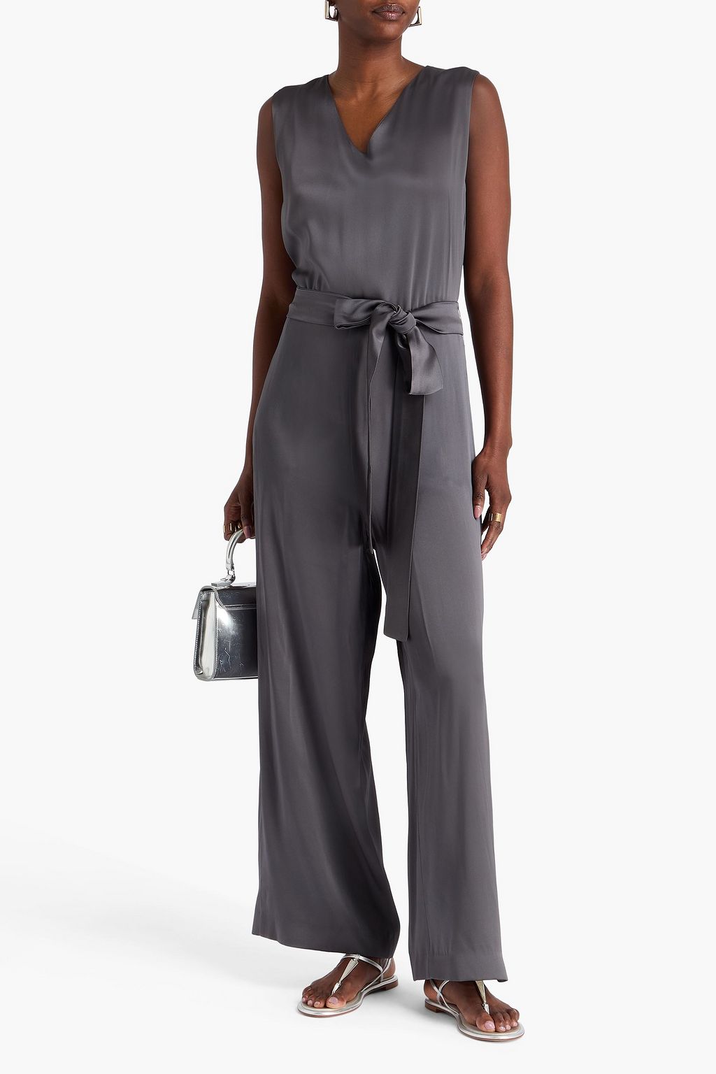 'S MAX MARA Belted satin jumpsuit