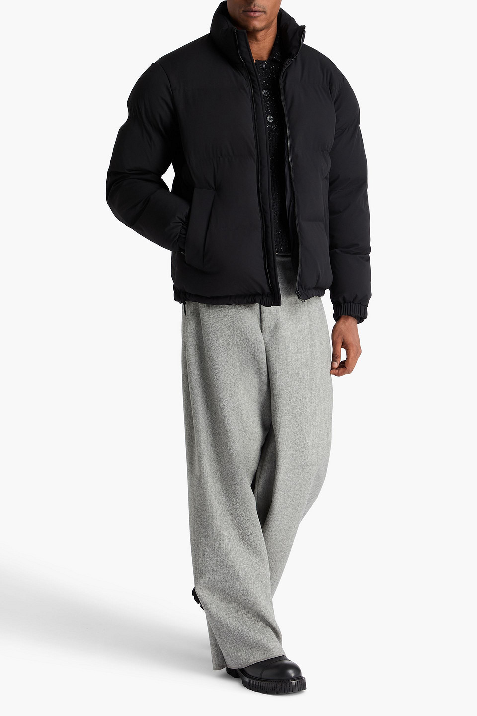  Sandro - Quilted Shell Jacket - Black - Xl 
