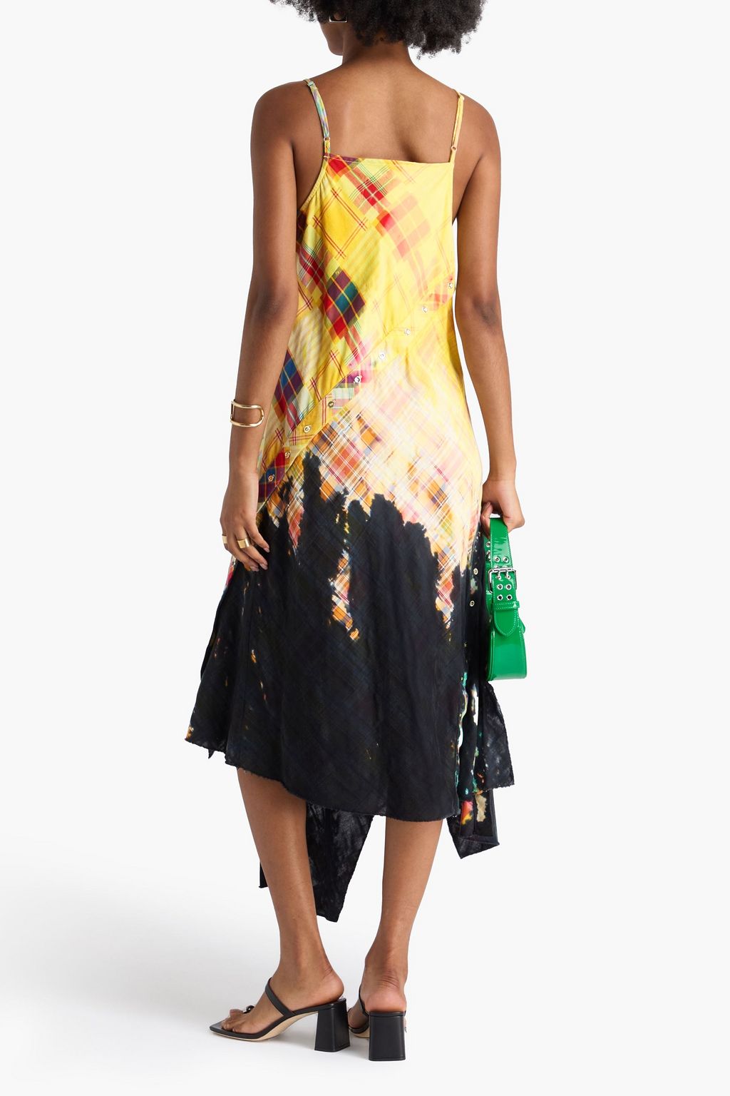 MARQUES' ALMEIDA Drapiertes Midikleid aus Baumwolle mit Print