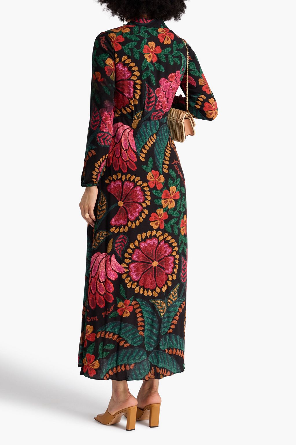 FARM RIO Drapiertes Maxikleid aus Crêpe mit Print